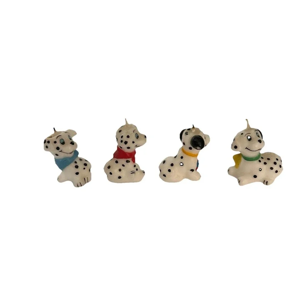 Dalmation Puppy Candles Cake Decor Dalmation Dog Set of 4